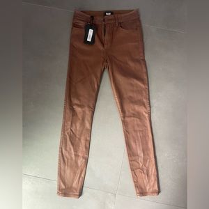 PAIGE Hoxton cognac luxe coated jeans